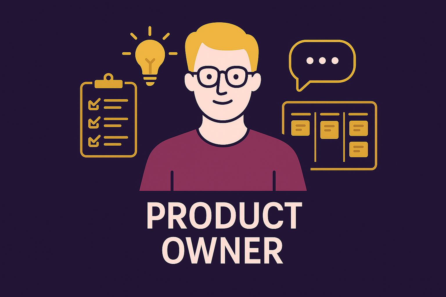 Product Owner Bild mit Kanban Board